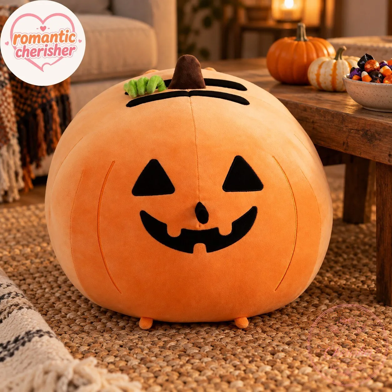 Big Mochi Pumpkin Jack O Lantern Squisheen Plush 5 Big Mochi Pumpkin Jack O Lantern Squisheen Plush