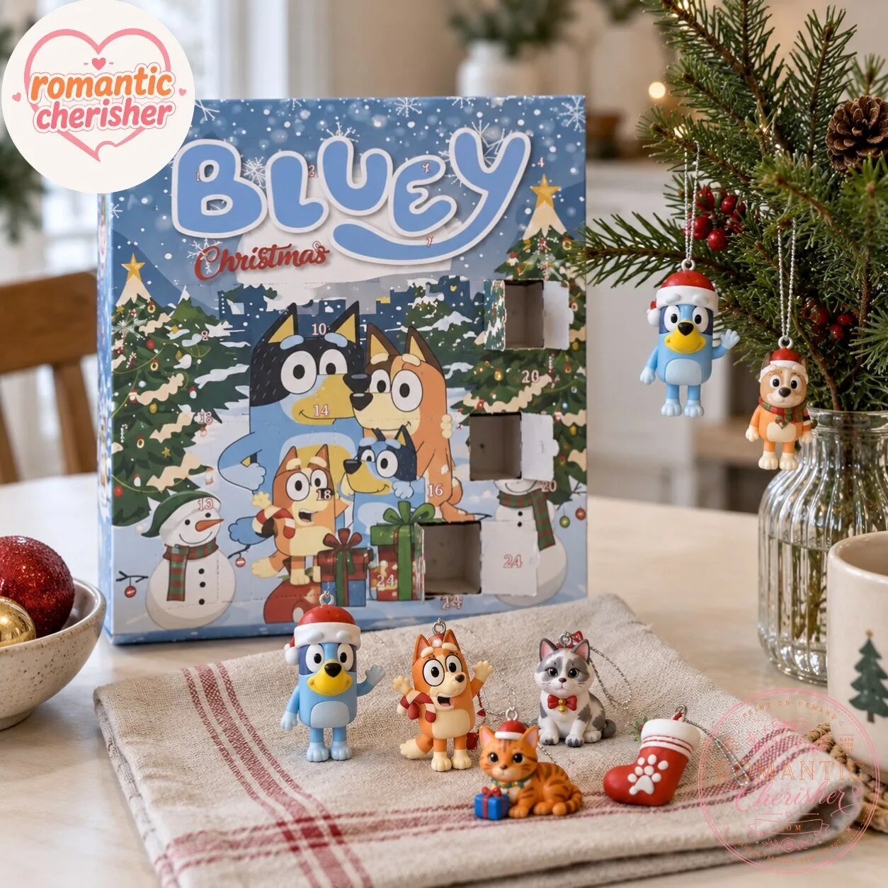 Bluey Christmas Advent Calendar Ornament Set 6 Bluey Christmas Advent Calendar Ornament Set