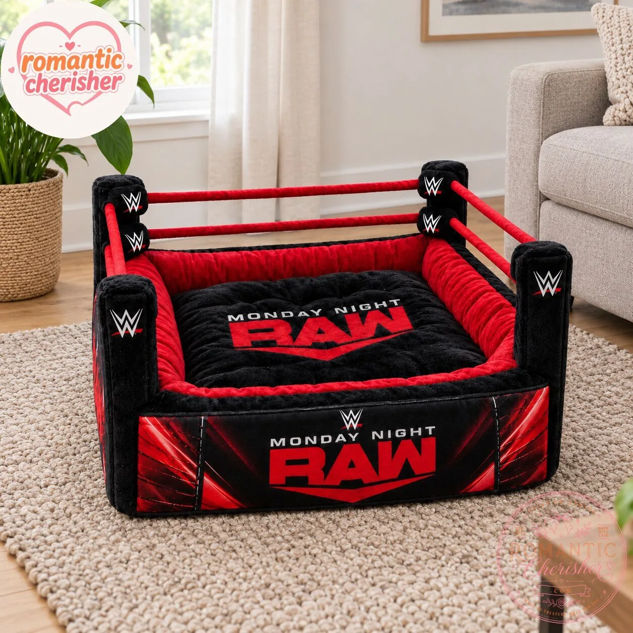 WWE Monday Night Raw Wrestling Ring Pet Bed