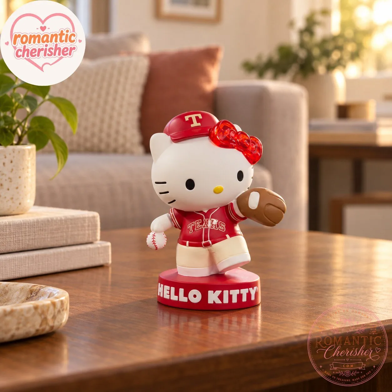 Hello Kitty Texas Rangers Baseball Bobblehead Figure