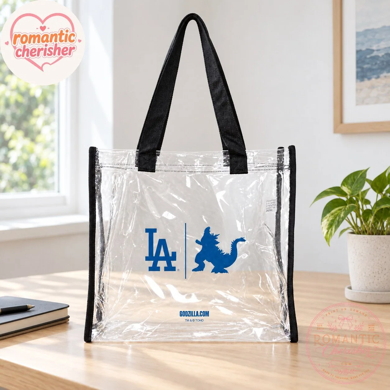 Los Angeles Dodgers x Godzilla Clear Tote Bag 6 Los Angeles Dodgers x Godzilla Clear Tote Bag