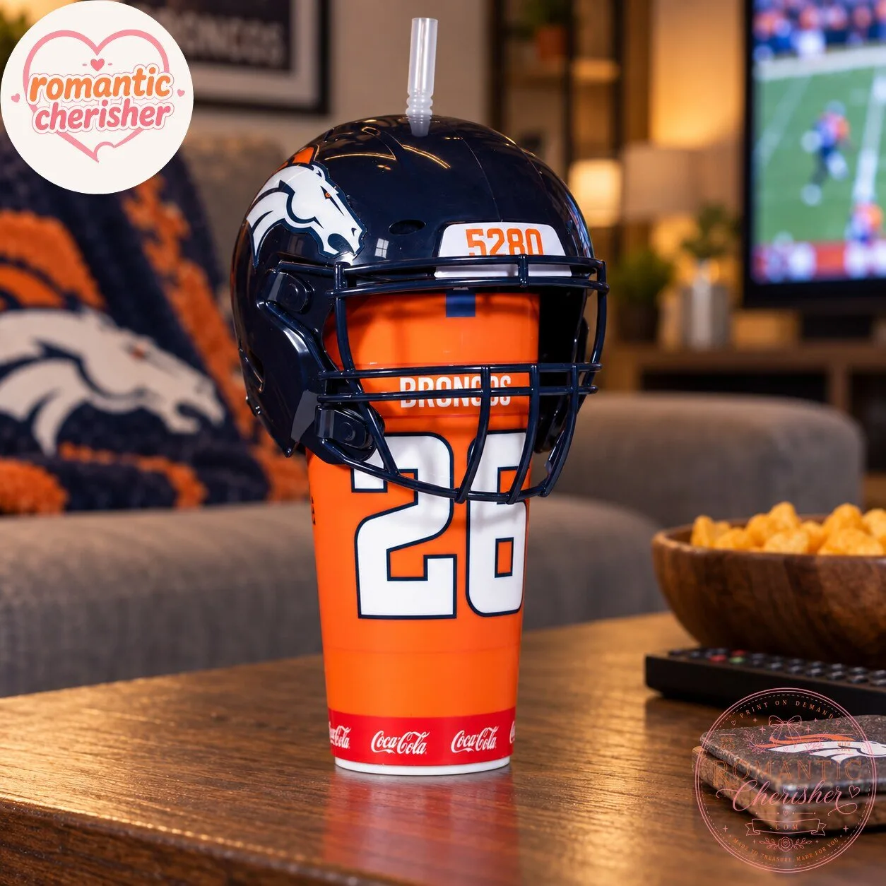 Denver Broncos Football Helmet Tumbler Cup