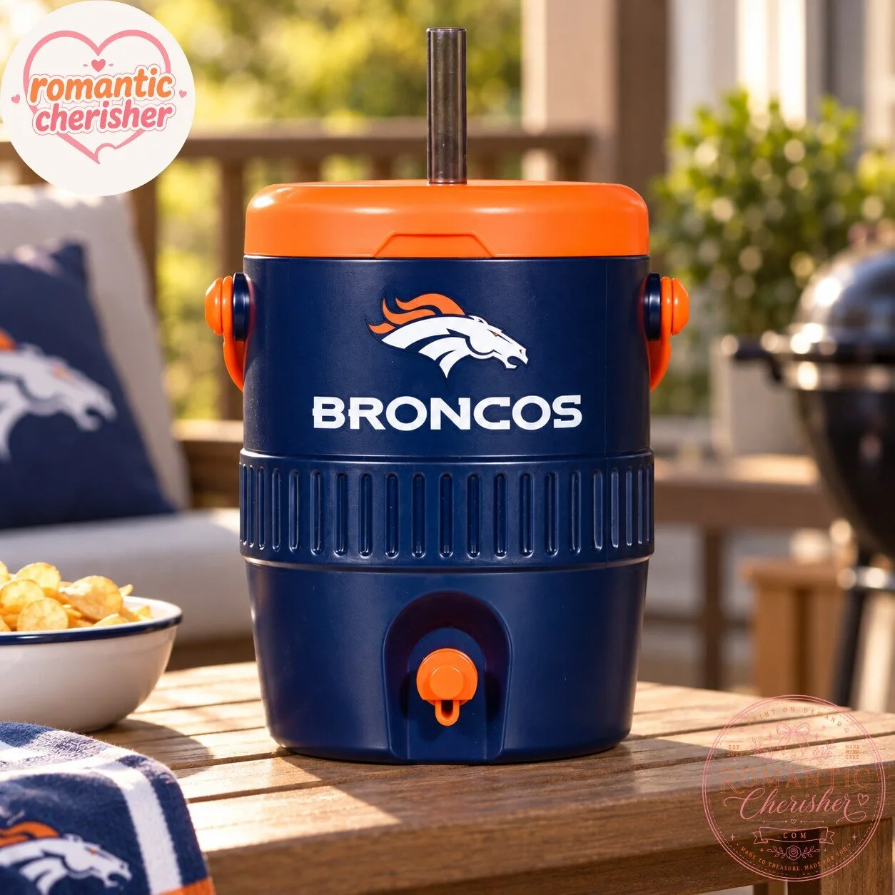 Denver Broncos Drink Dispenser Cooler Cup 5 Denver Broncos Drink Dispenser Cooler Cup
