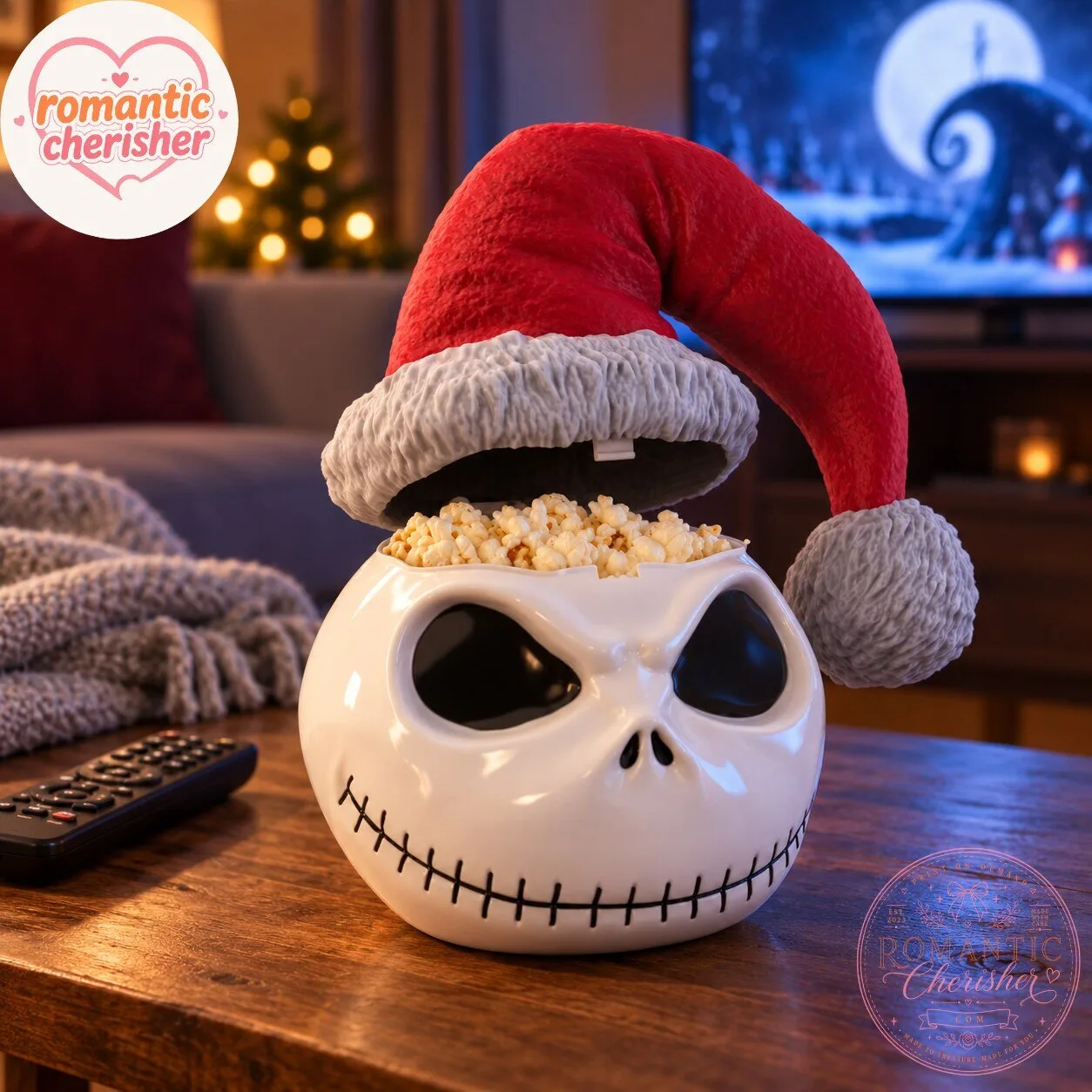 Glow Jack Skellington Santa Hat Popcorn Bucket