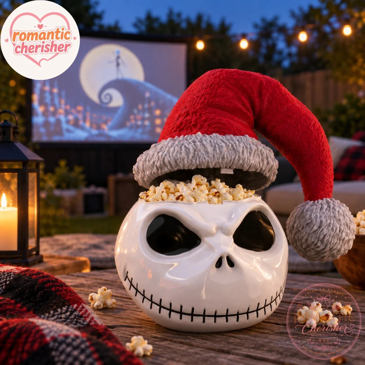 Glow Jack Skellington Santa Hat Popcorn Bucket 5 Glow Jack Skellington Santa Hat Popcorn Bucket