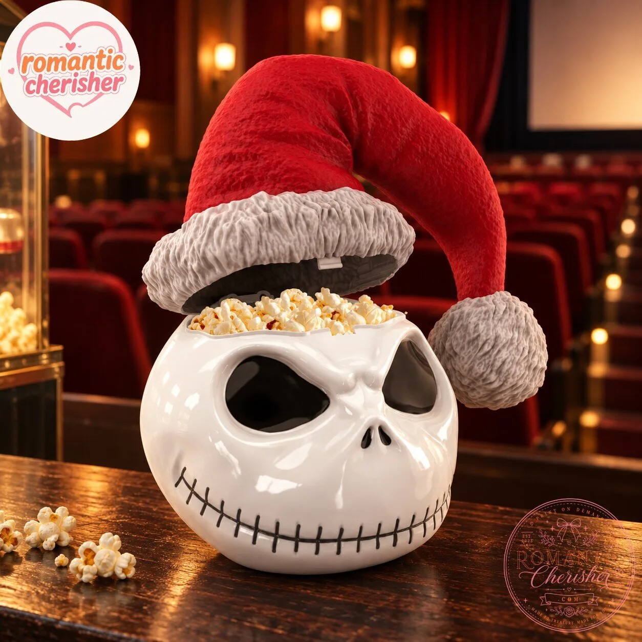 Glow Jack Skellington Santa Hat Popcorn Bucket 6 Glow Jack Skellington Santa Hat Popcorn Bucket