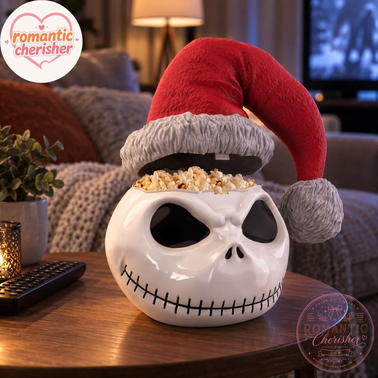 Glow Jack Skellington Santa Hat Popcorn Bucket 7 Glow Jack Skellington Santa Hat Popcorn Bucket