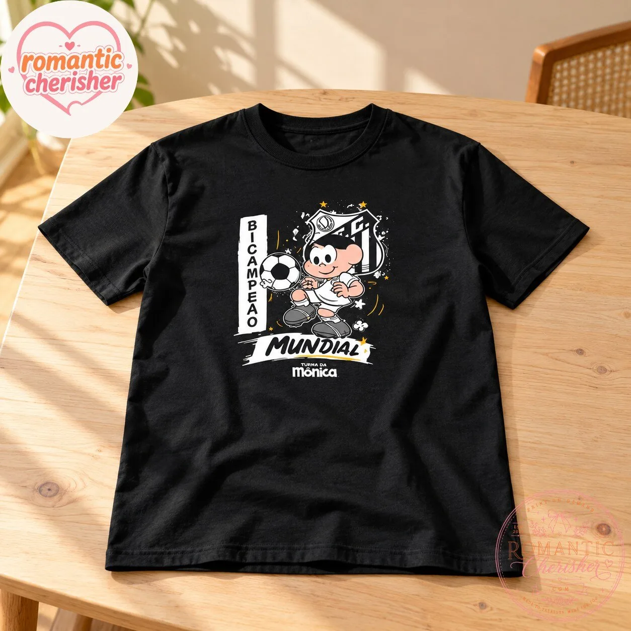 Santos FC Cartoon Football Graphic T-Shirt