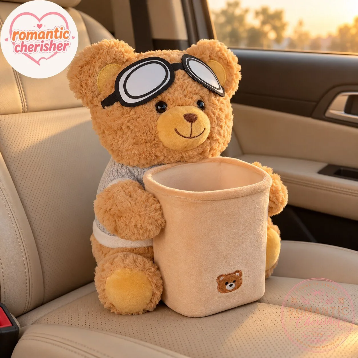Teddy Bear Car Trash Can and Storage Organizer